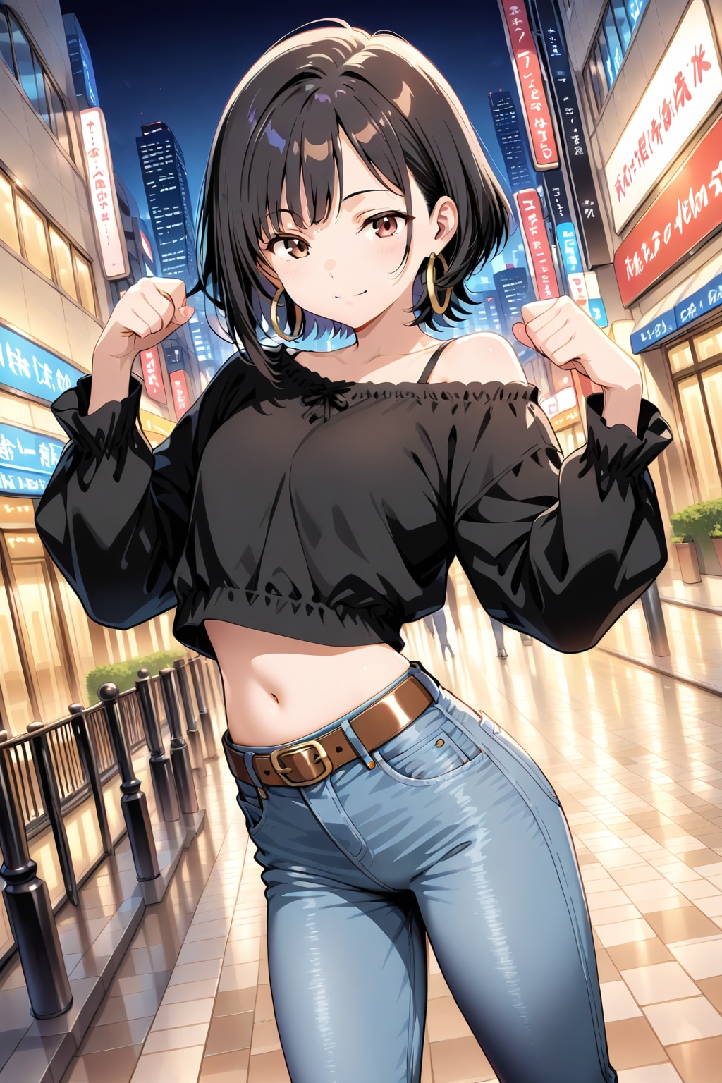 へそ出しオフショル