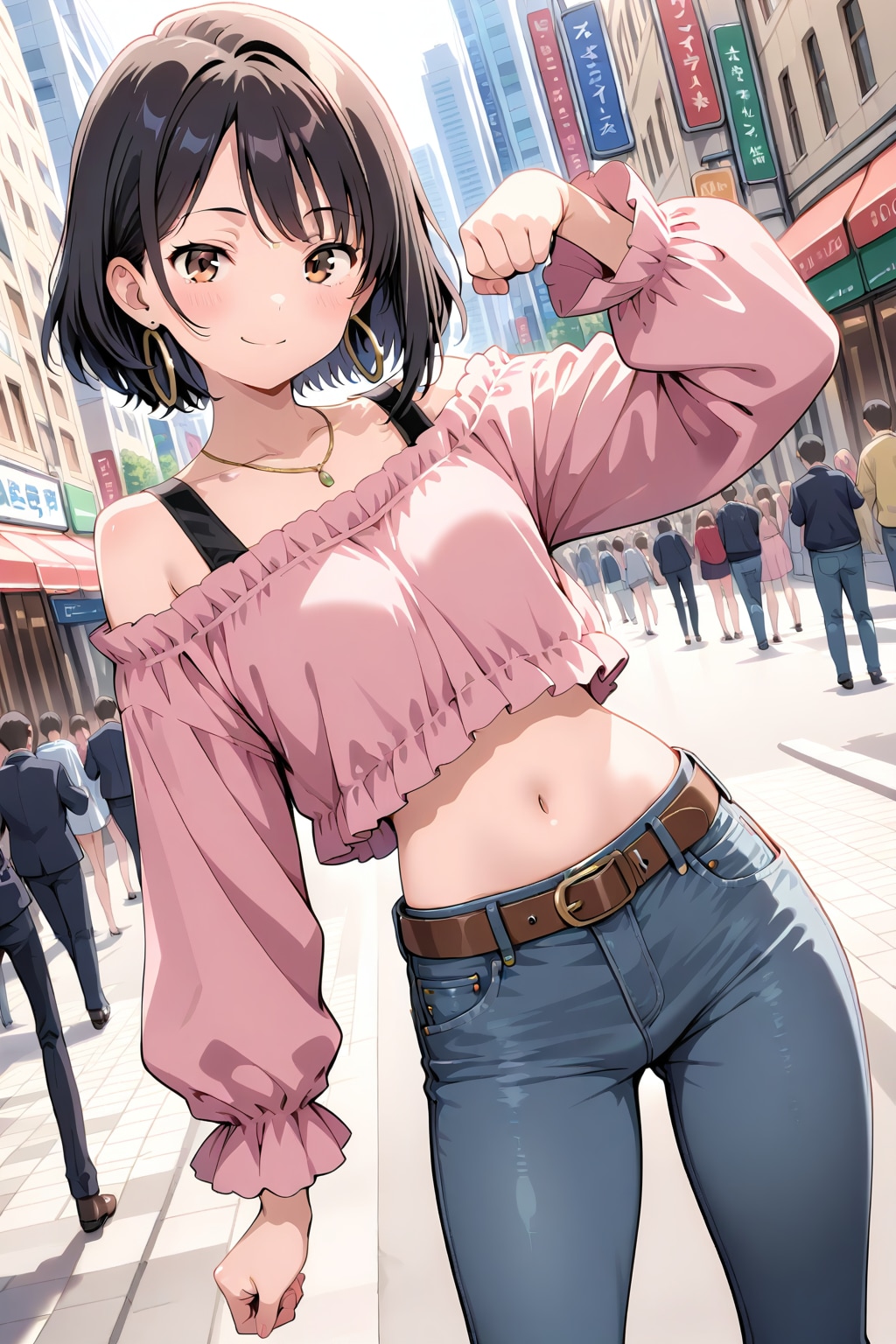 へそ出しオフショル