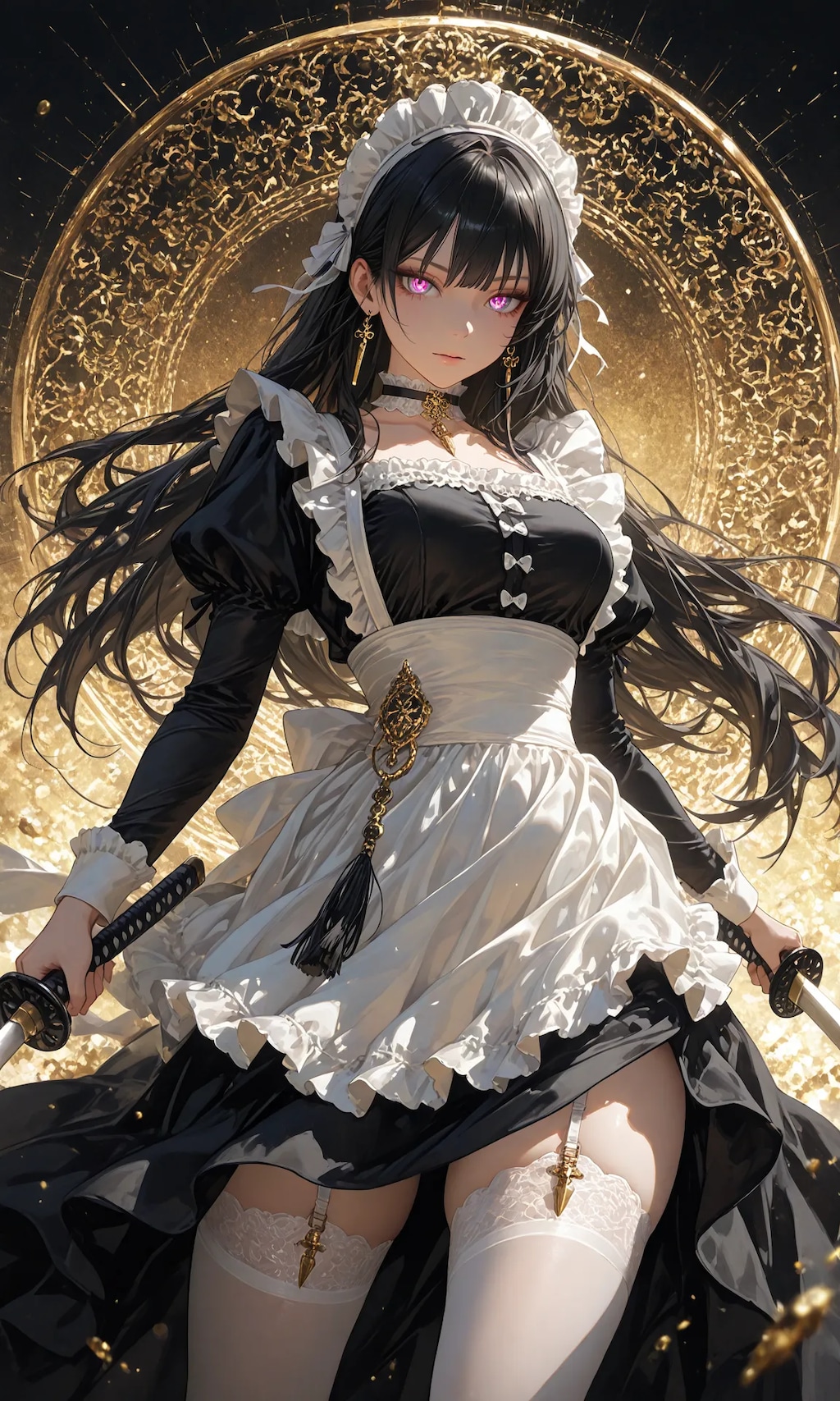maid wielding a sword