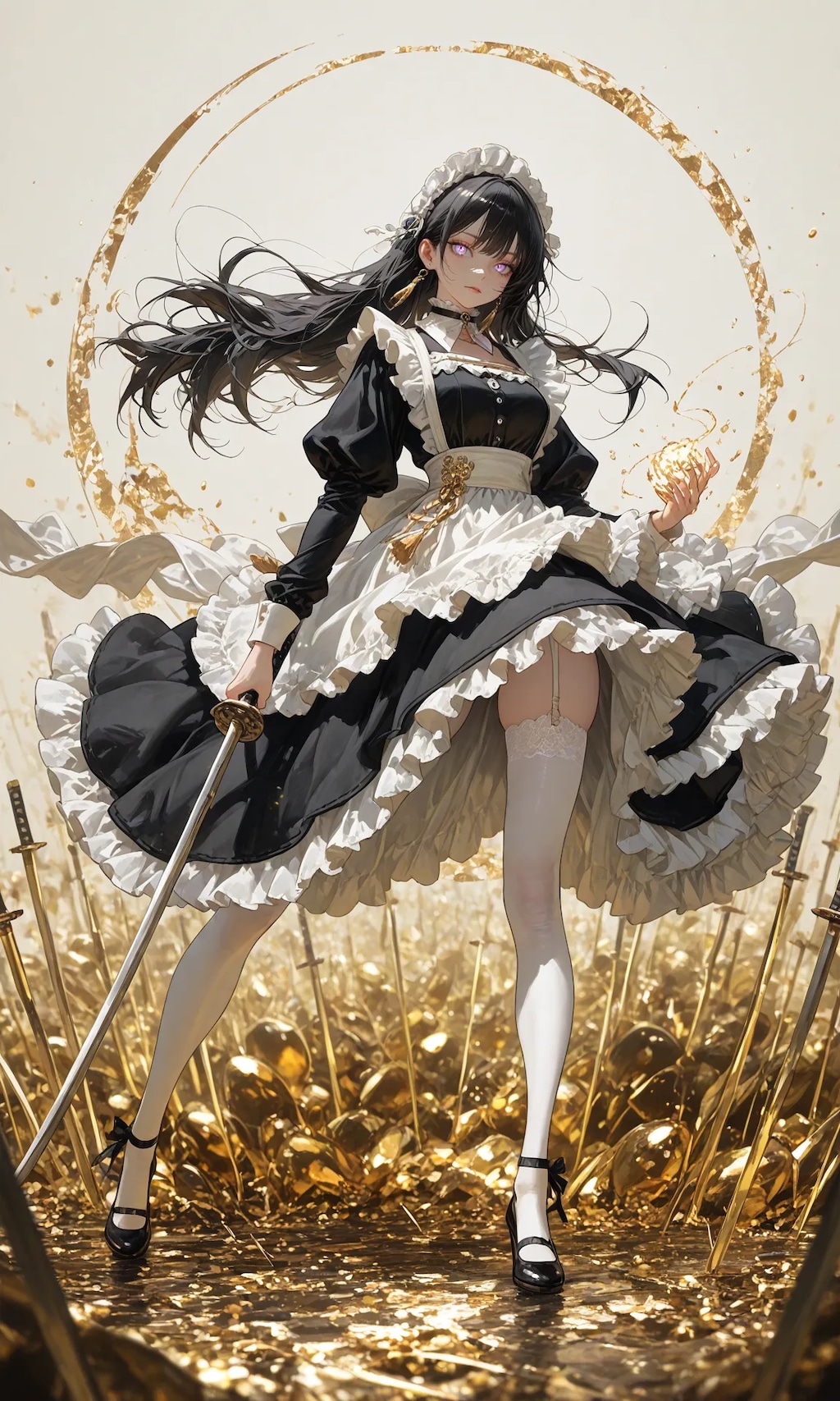 maid wielding a sword