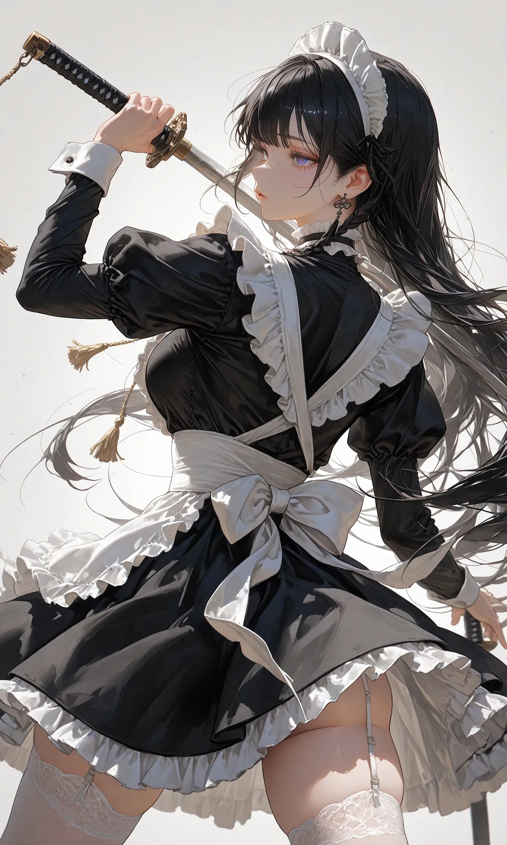 maid wielding a sword