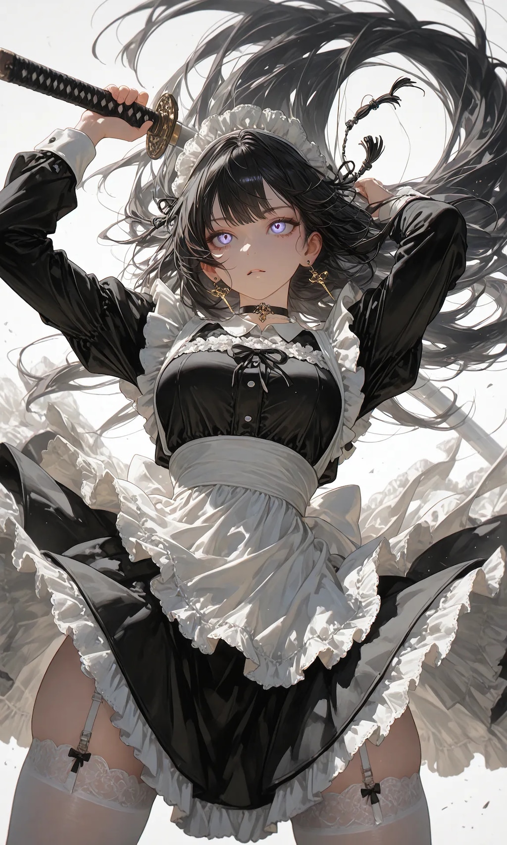 maid wielding a sword