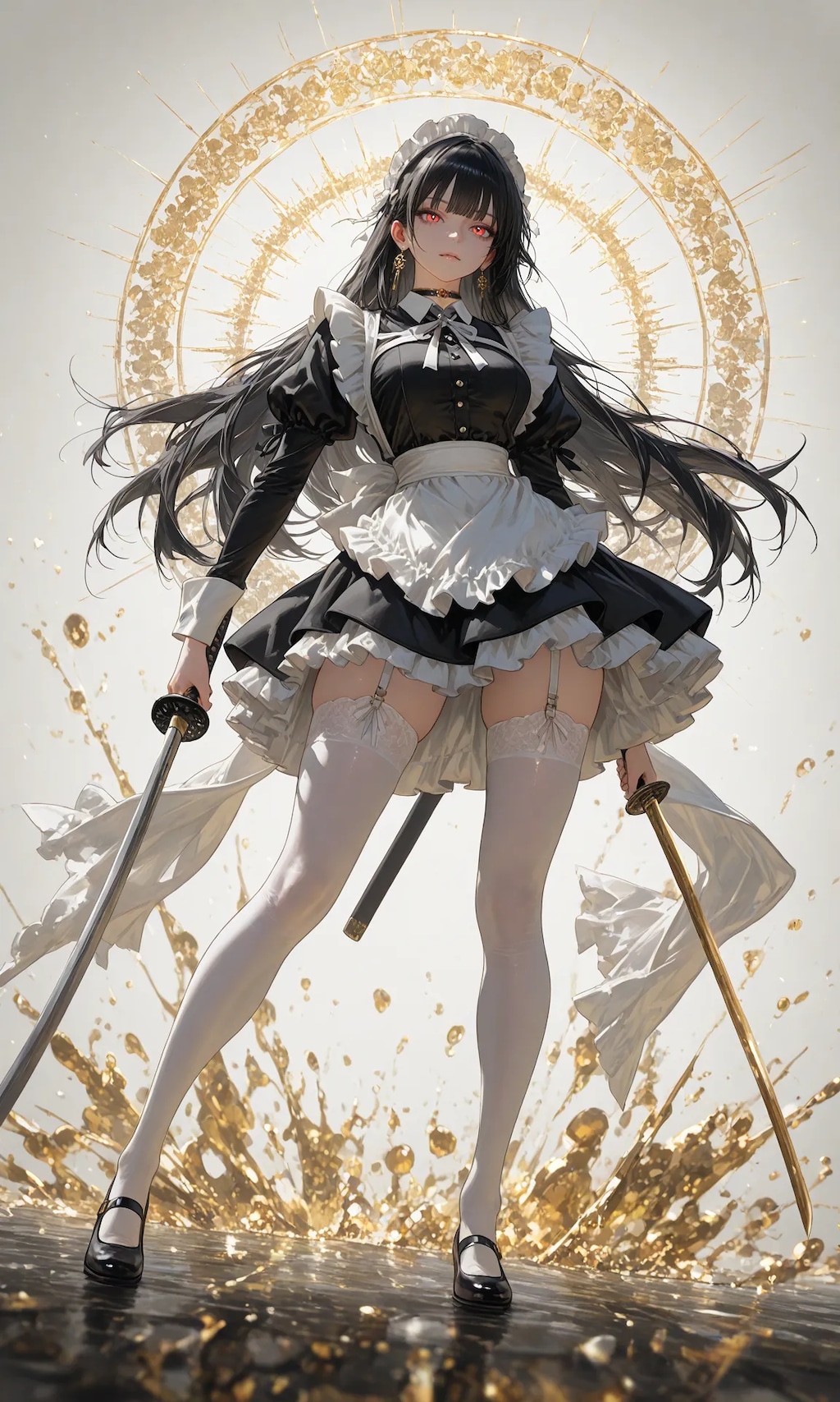 maid wielding a sword