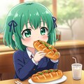 ちよるちゃんに焼きそばパンを食べてもらいました 2枚目