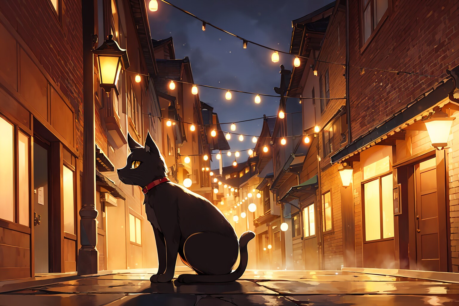 街角の黒猫