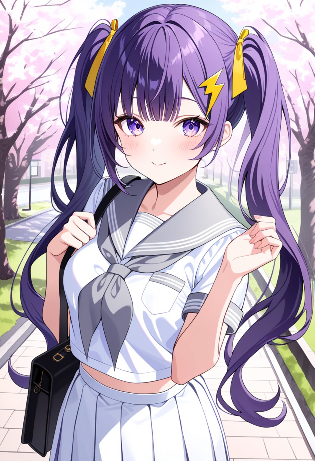 桜並木の通学路