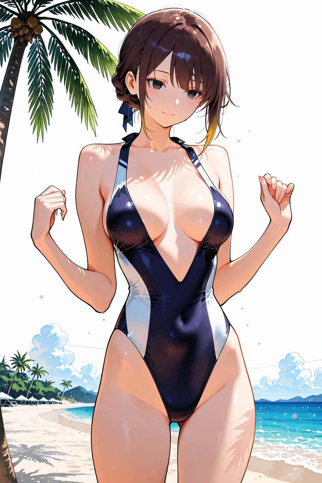 high-leg compression swimsuit