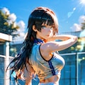 佐天涙子｜真夏のコート、汗ばむ笑顔の不意打ちサーブ 2枚目