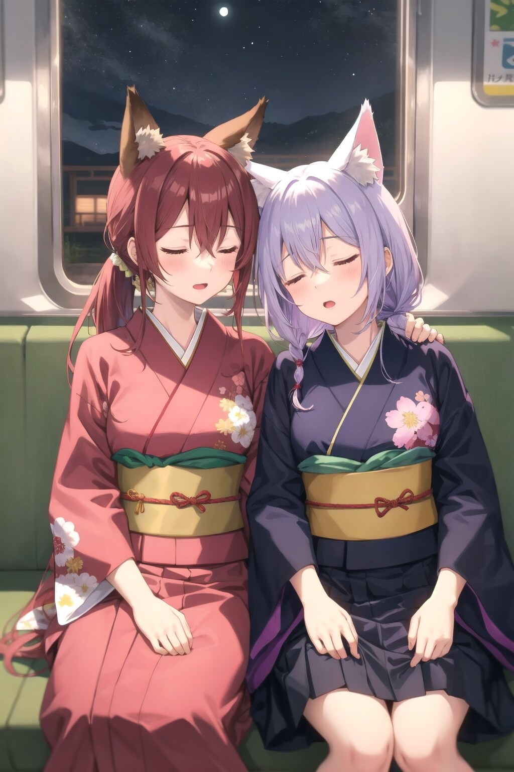 帰りの電車の中で | の人気AIイラスト・グラビア