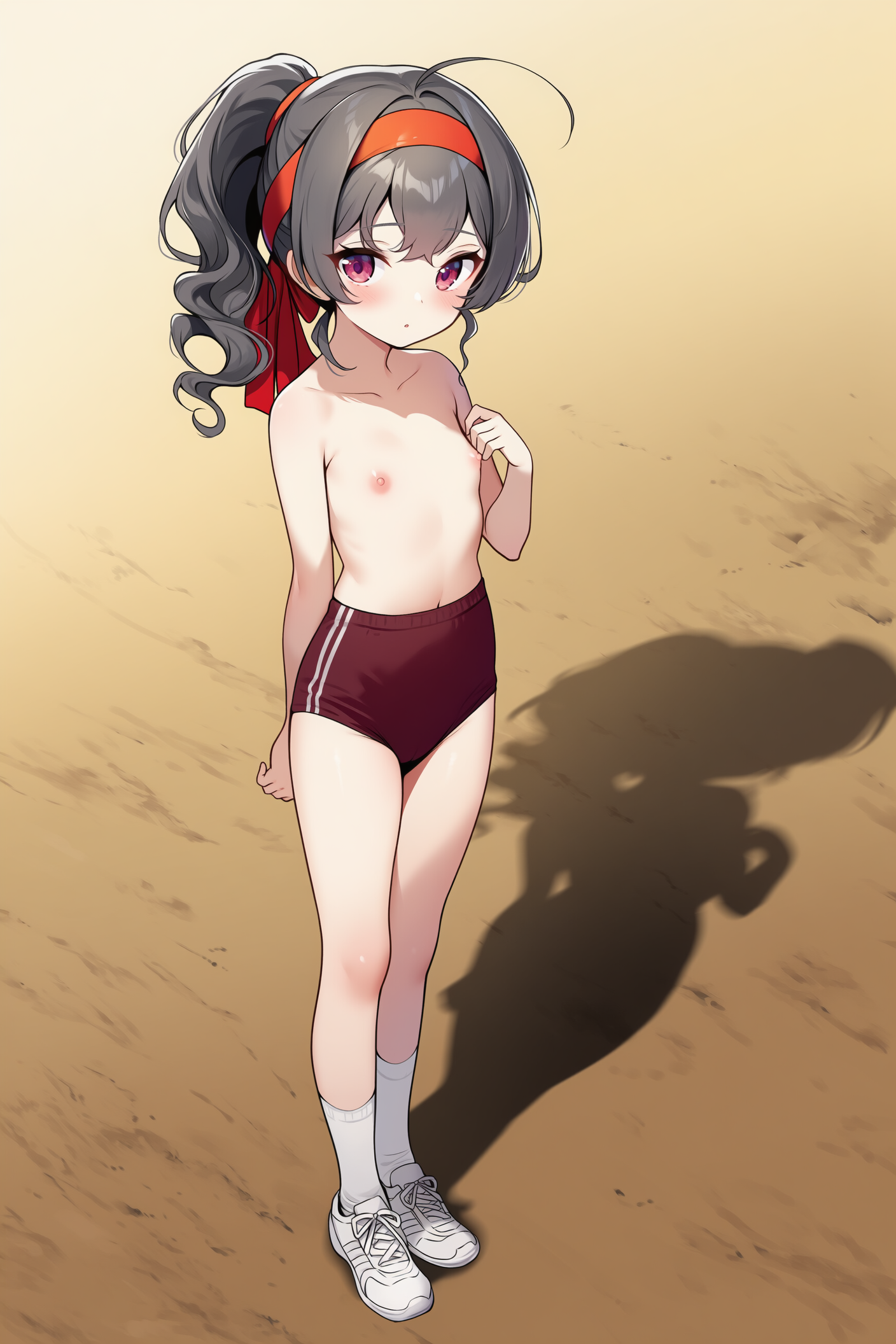 裸ブルマ+ハチマキ