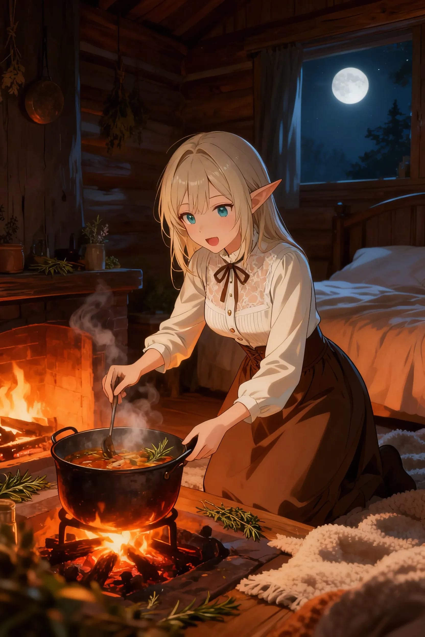 アリシアの夜鍋 | の人気AIイラスト・グラビア