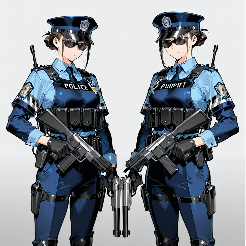 双子ポリス | の人気AIイラスト・グラビア