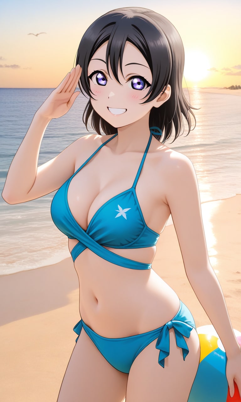 PixAIで渡辺月の夏休み👙🏖️❤️
