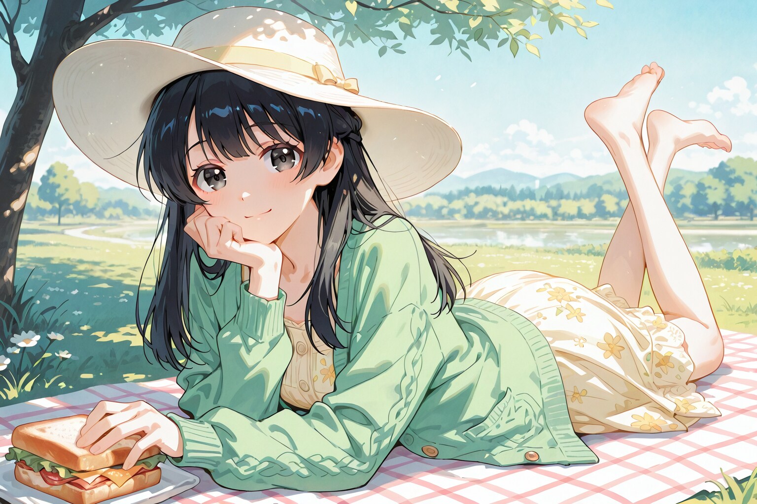 ゴロンとうつ伏せ | の人気AIイラスト・グラビア