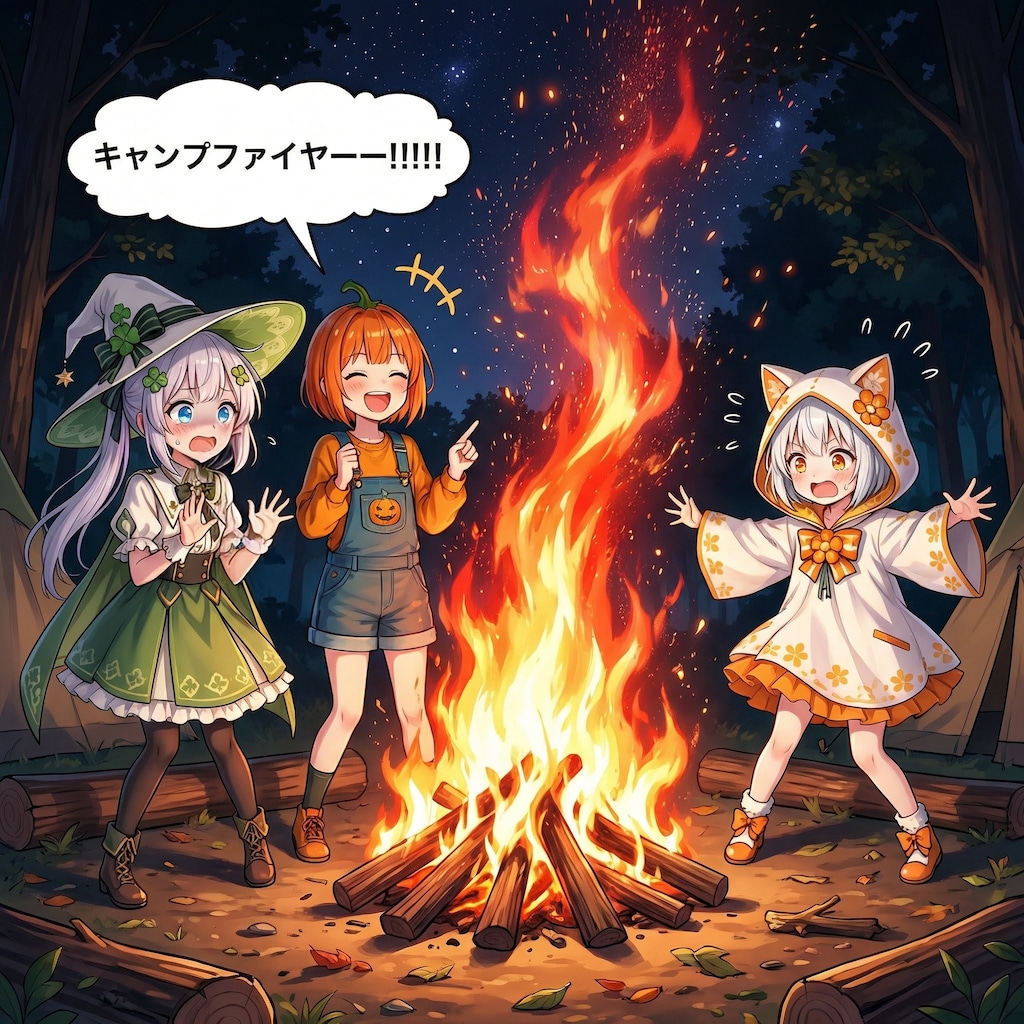 子供だけでキャンプファイヤーはいけません！