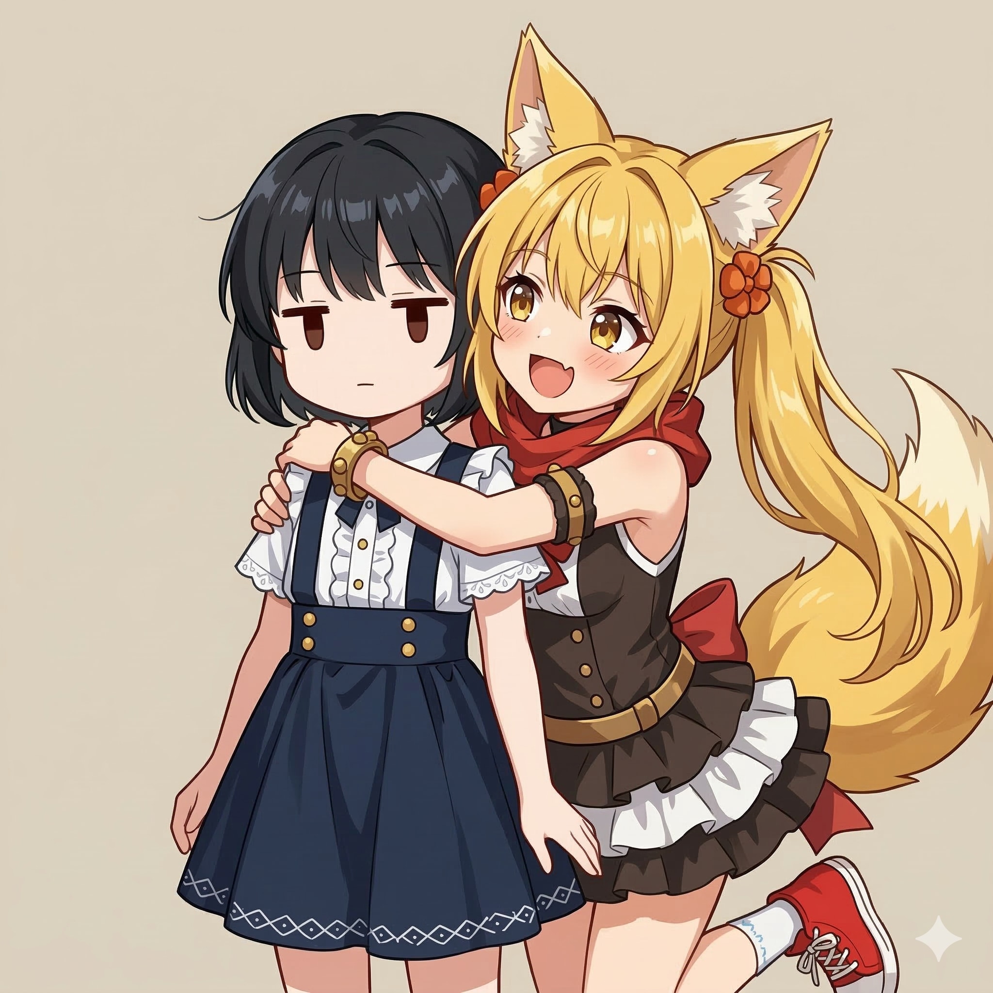 ２２（にゃんにゃん）さんのまつりちゃんに懐く | の人気AIイラスト・グラビア