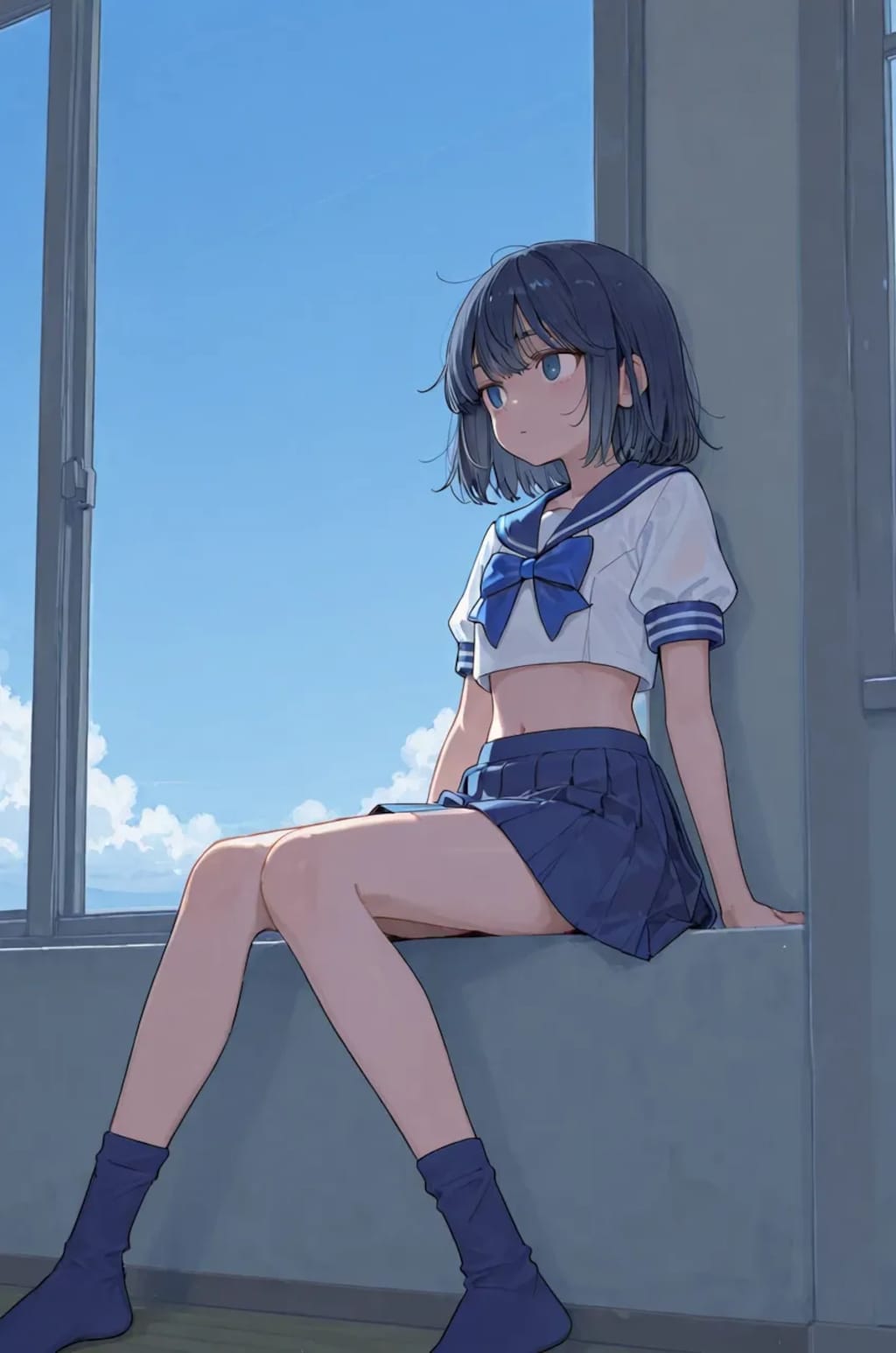 セーラー服紺ハイソックス
