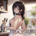 男の夢：裸エプロン編 4枚目