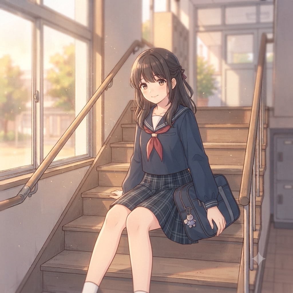 階段の少女 | の人気AIイラスト・グラビア