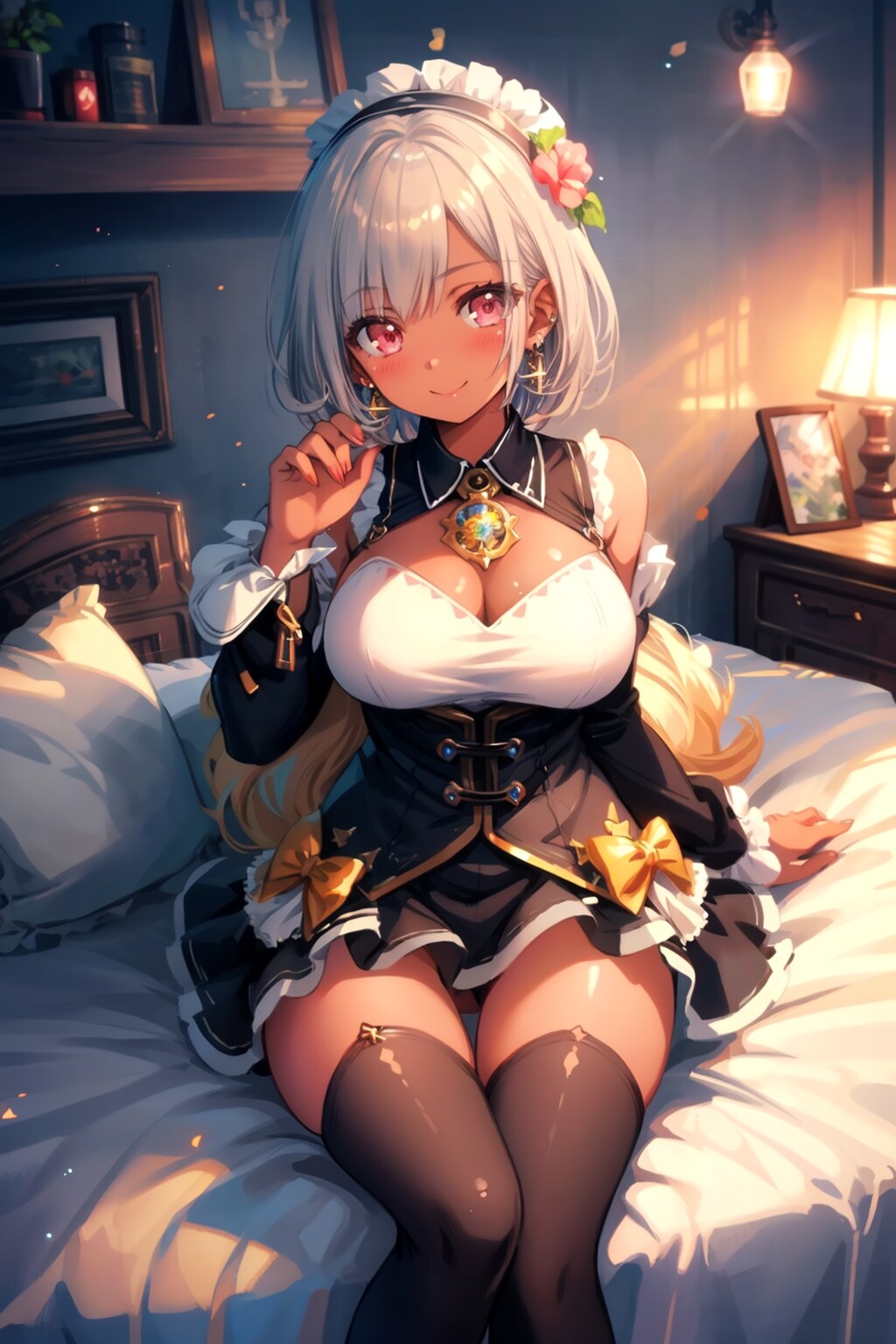 褐色肌のメイドさん | の人気AIイラスト・グラビア