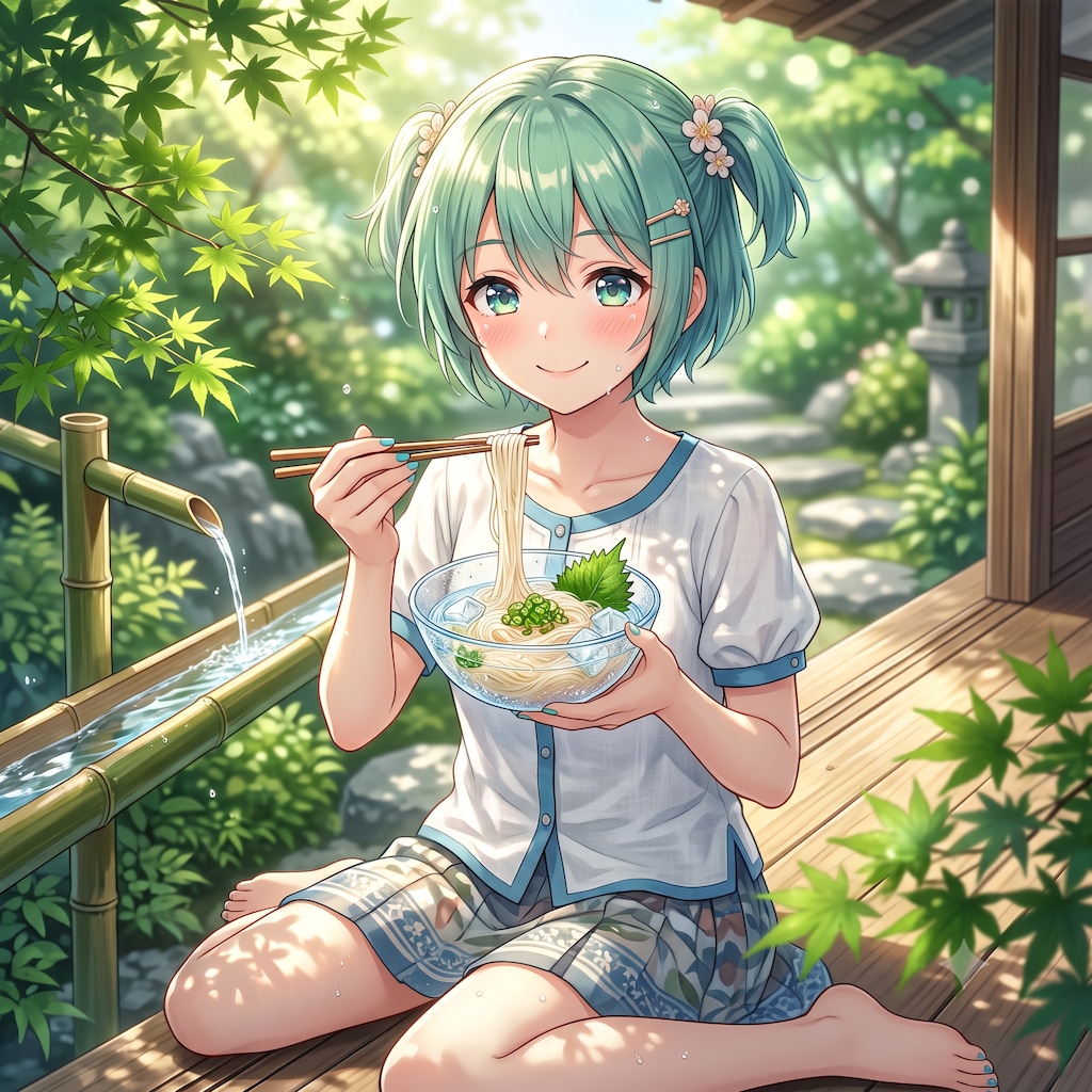 今日のお昼はそうめんです
