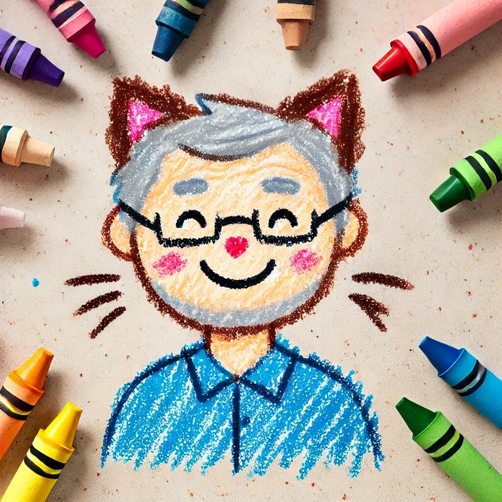 猫耳じいちゃんの似顔絵