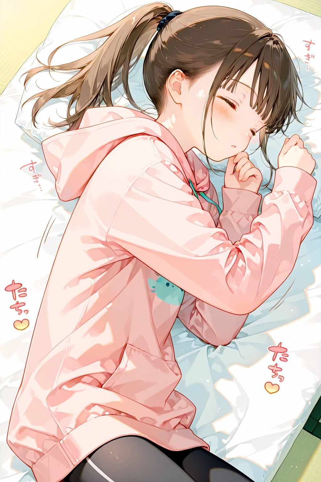 外は寒いけど、お家でお昼寝雫ちゃんｗ | の人気AIイラスト・グラビア