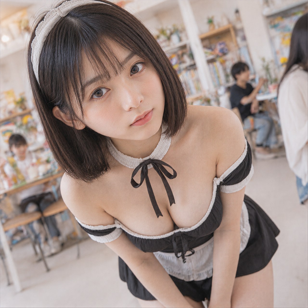 学園祭でメイドカフェの店員だったときの写真
