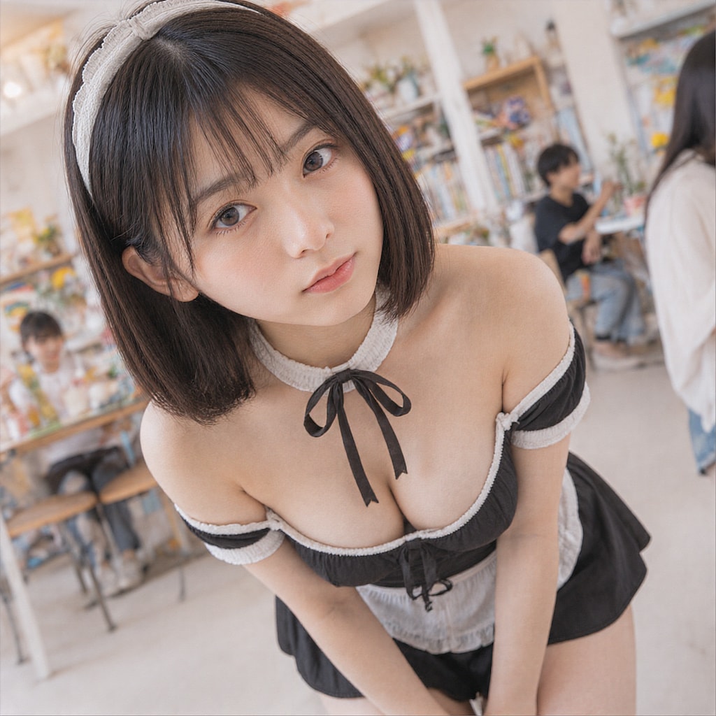 学園祭でメイドカフェの店員だったときの写真