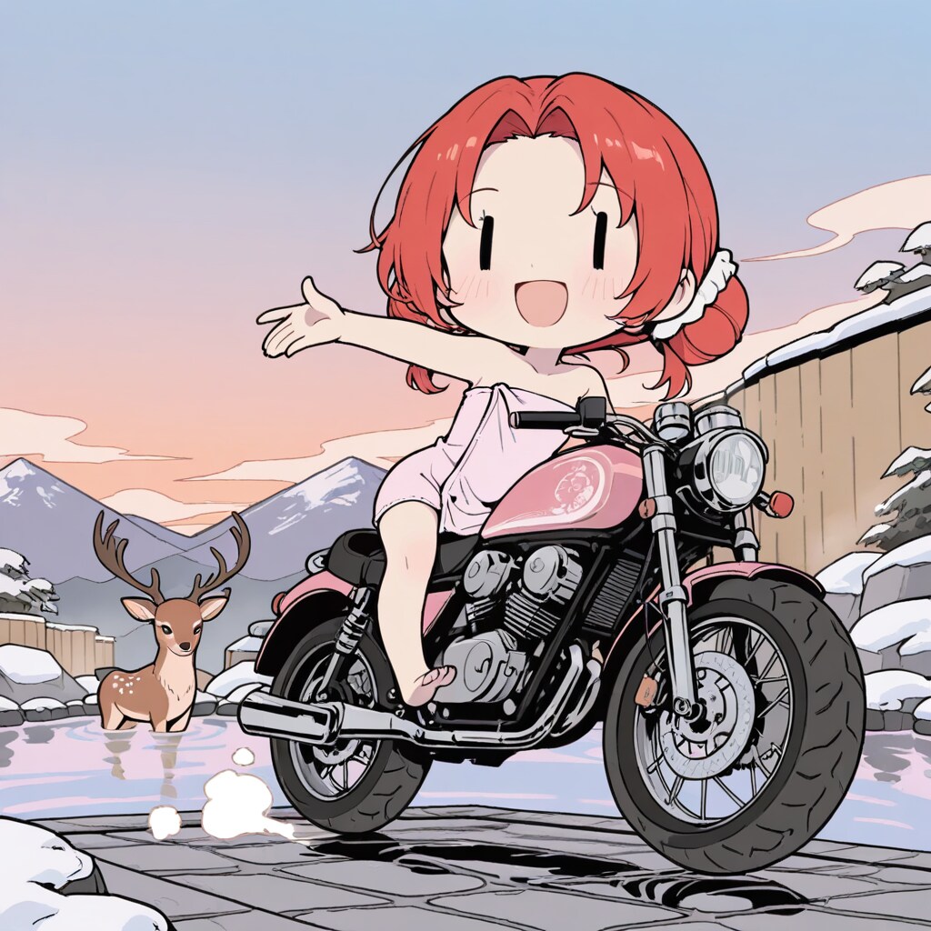 露天風呂の赤髪ちゃん