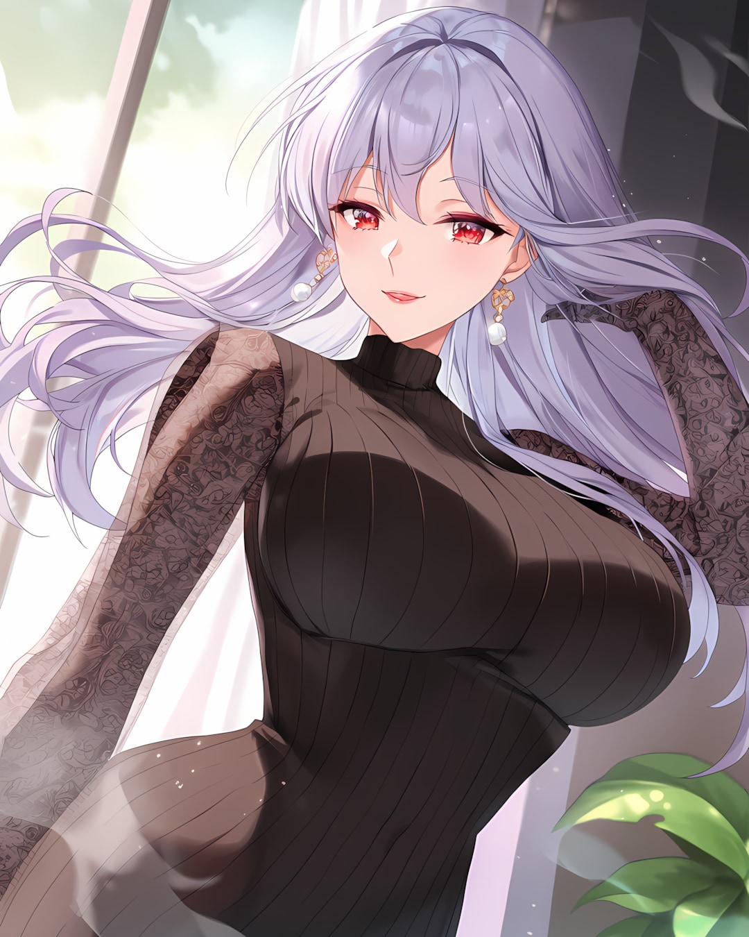 🌹午後の秘め事…黒ドレスと透け感の誘惑💋 | の人気AIイラスト・グラビア