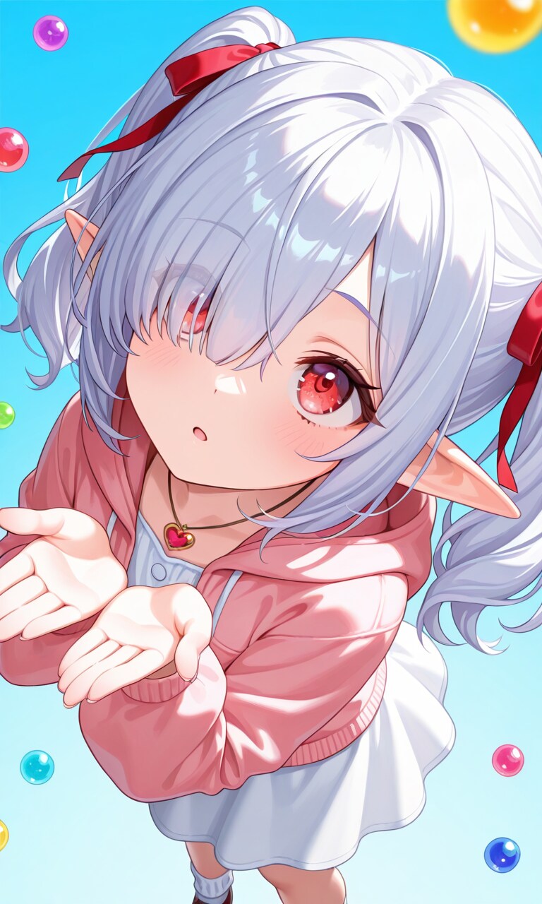 飴の雨を取るシロネさん