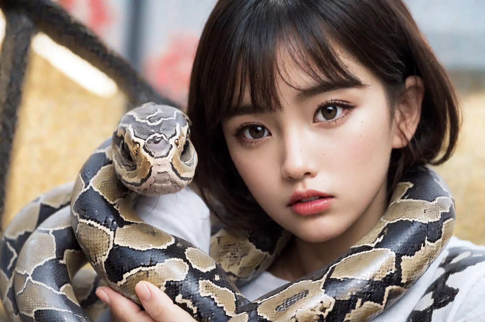 動物とお姉さん