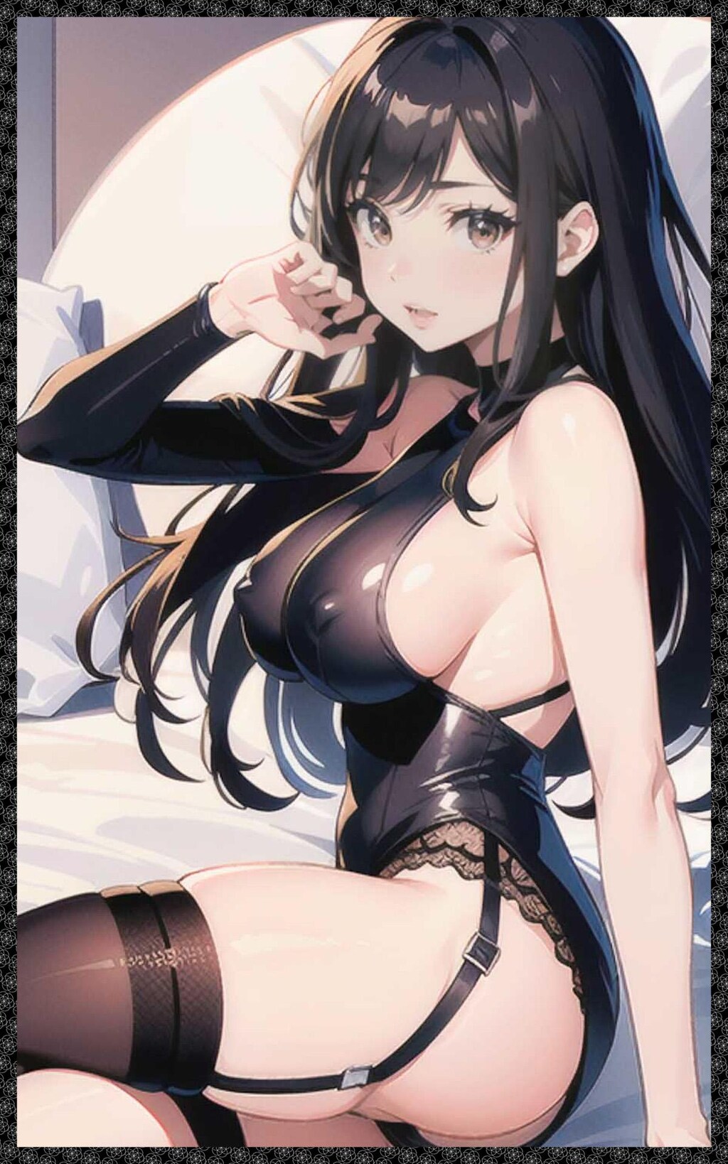 黒ボディースーツ　black bodysuit
