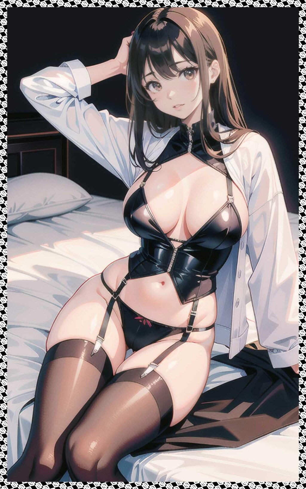 黒ボディースーツ　black bodysuit