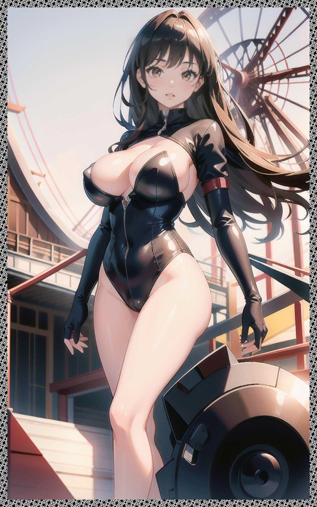 黒ボディースーツ　black bodysuit