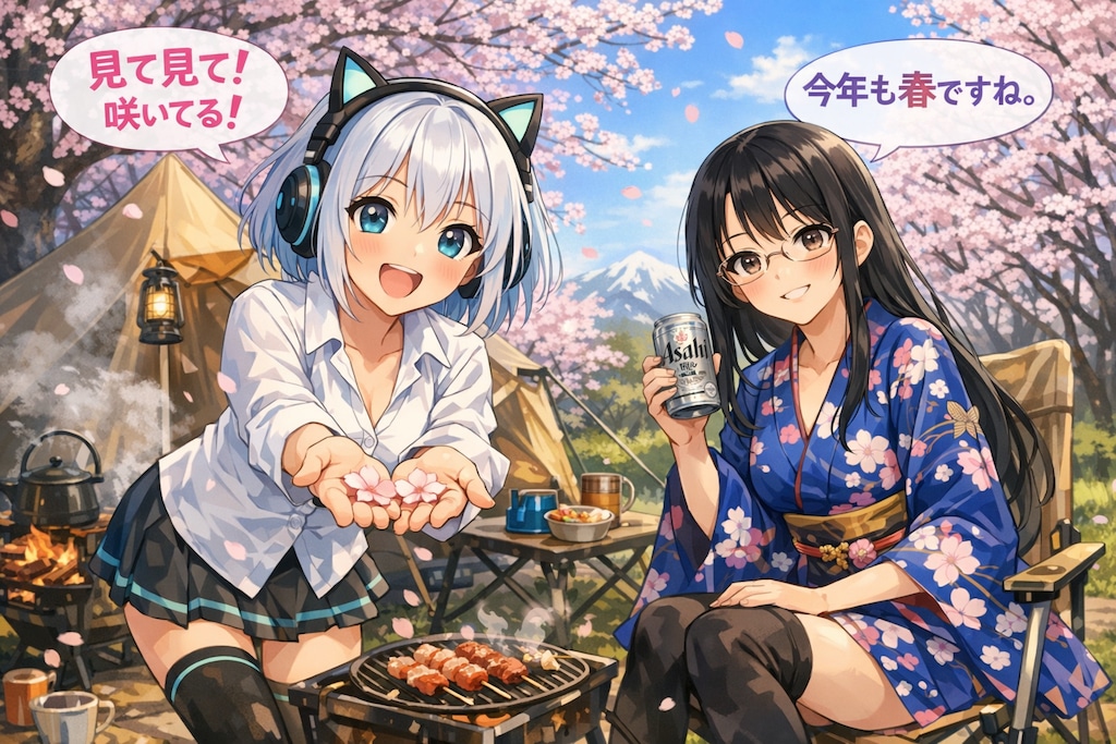 春キャンプ、開花確認！