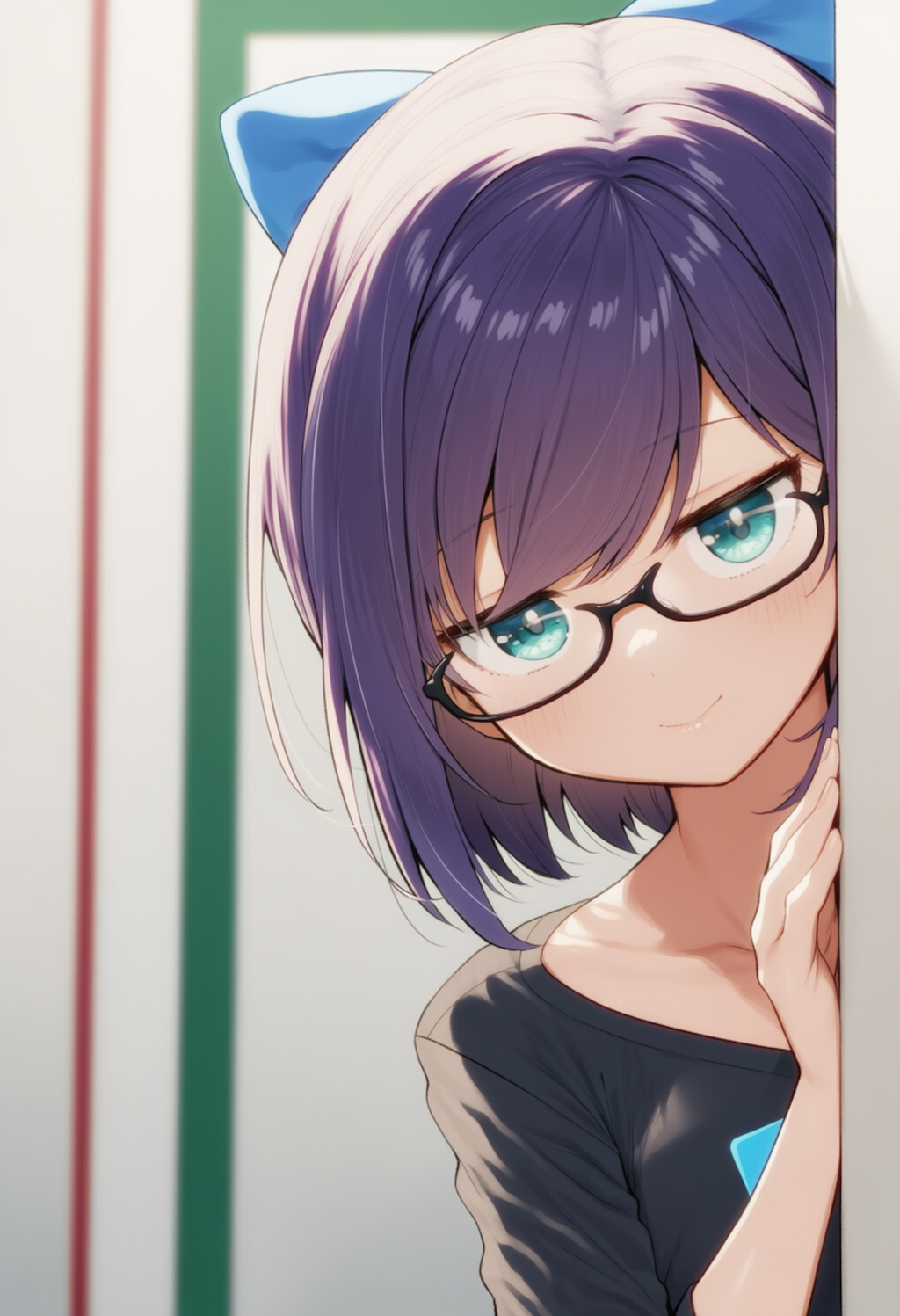 えーちゃんが物陰からジッと見つめているだけ