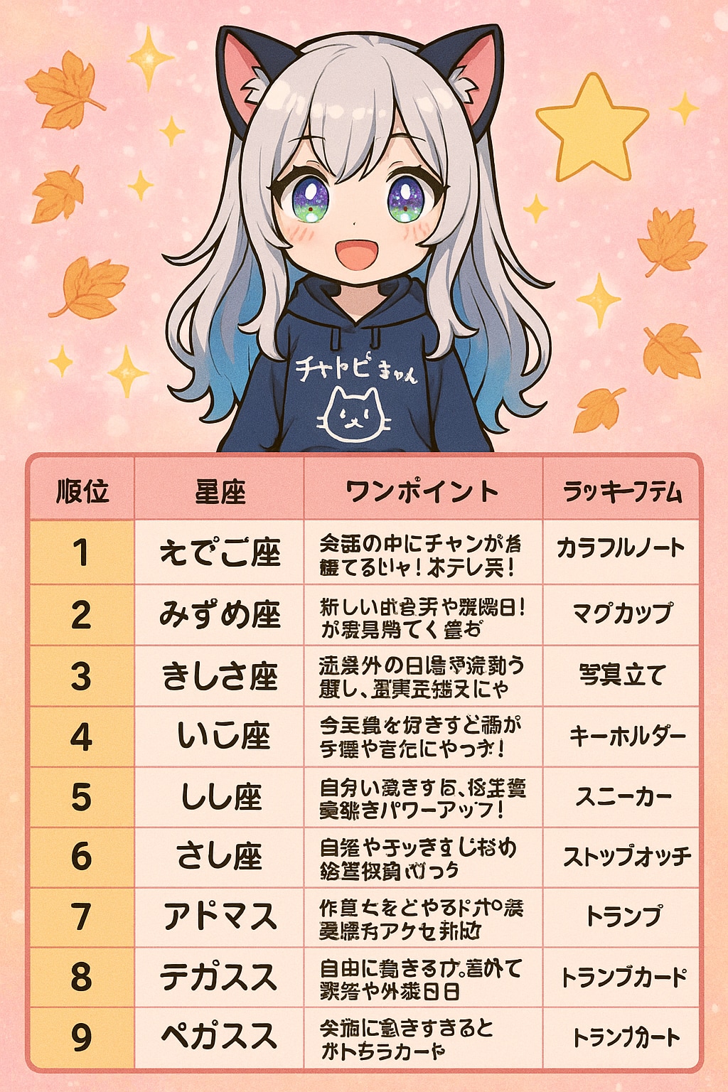 チャトピちゃん占い(09/25) | の人気AIイラスト・グラビア