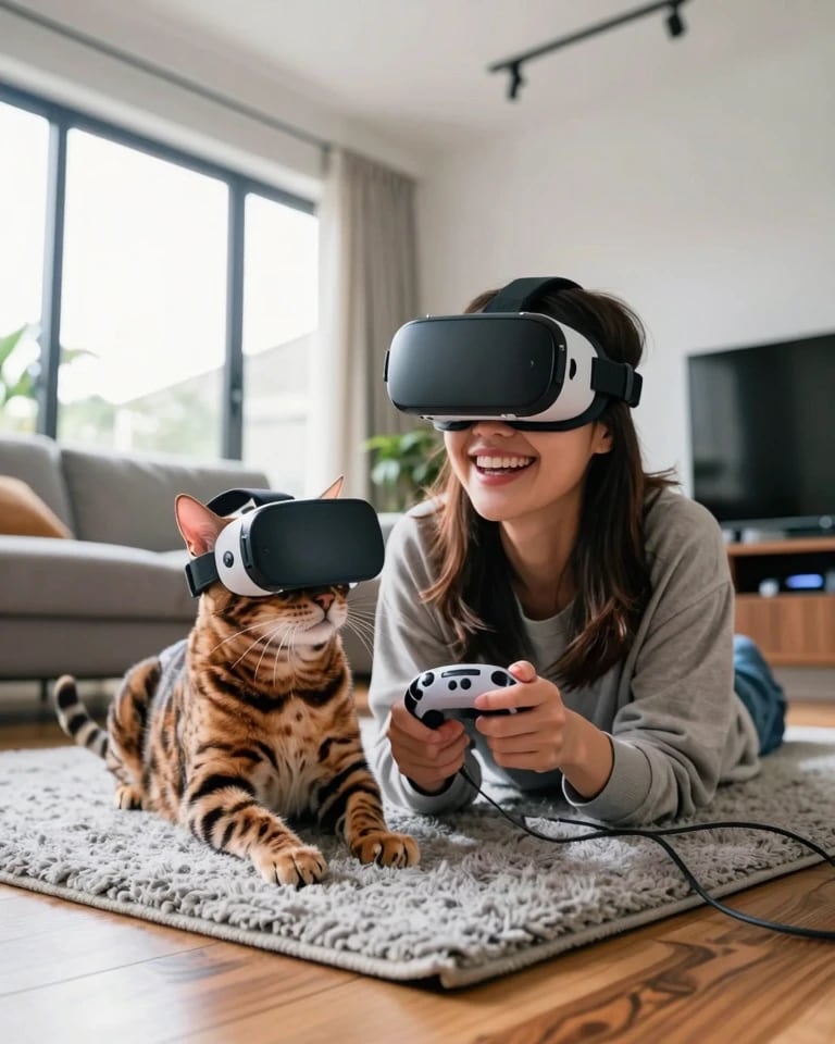 猫といっしょにVR体験 | の人気AIイラスト・グラビア