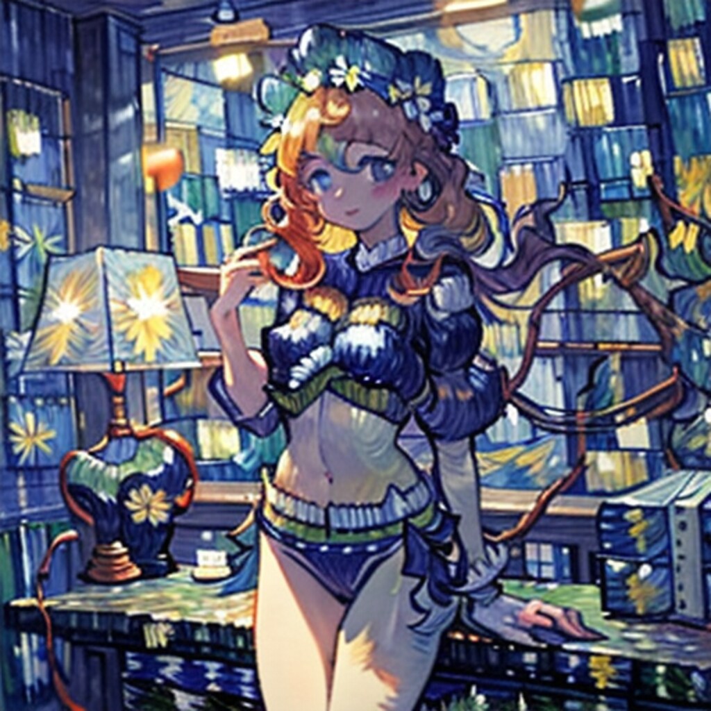 ゴッホ風帽子の少女251216