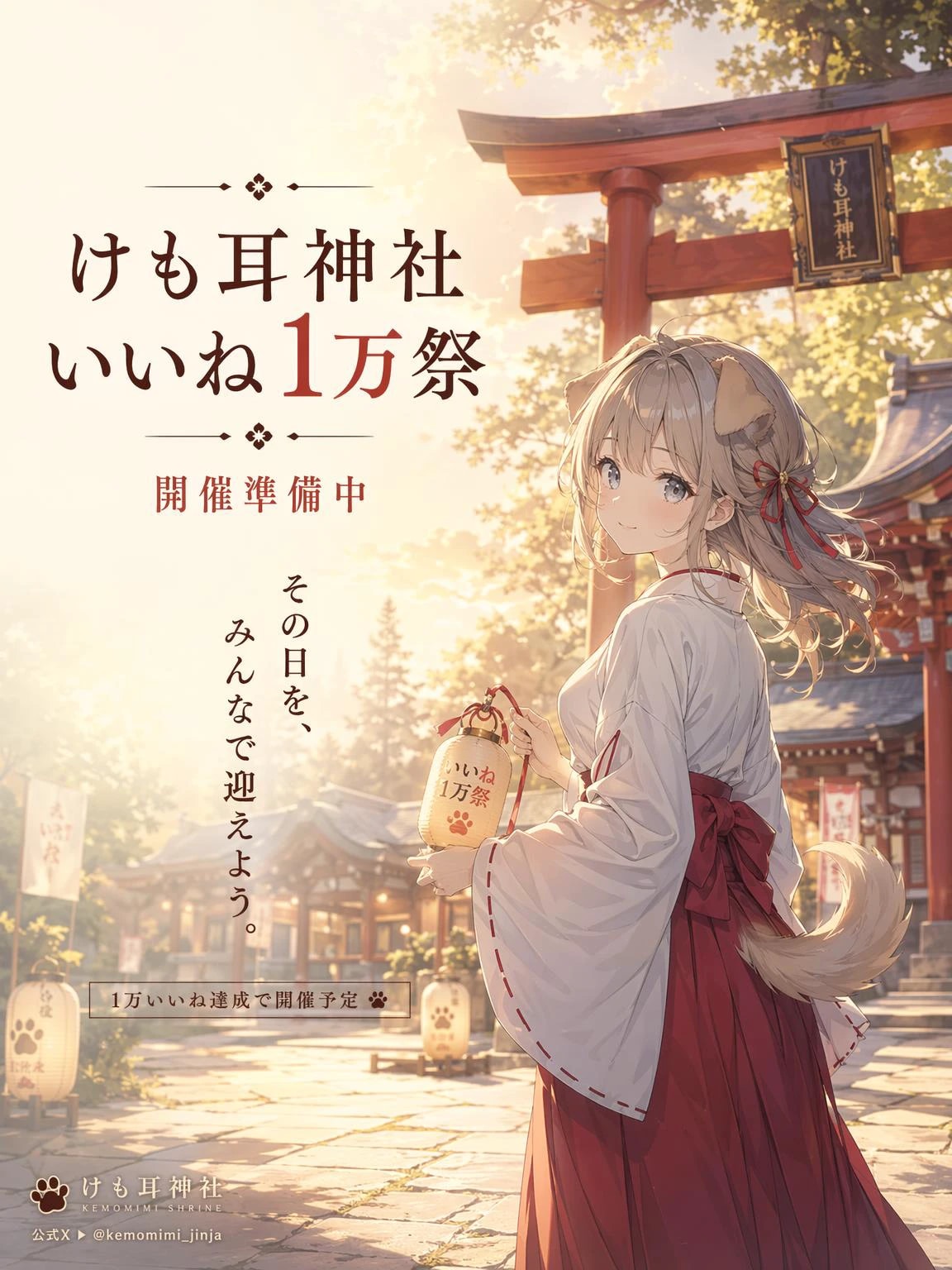 もうすぐ「けも耳神社 いいね1万祭」　開催準備中
