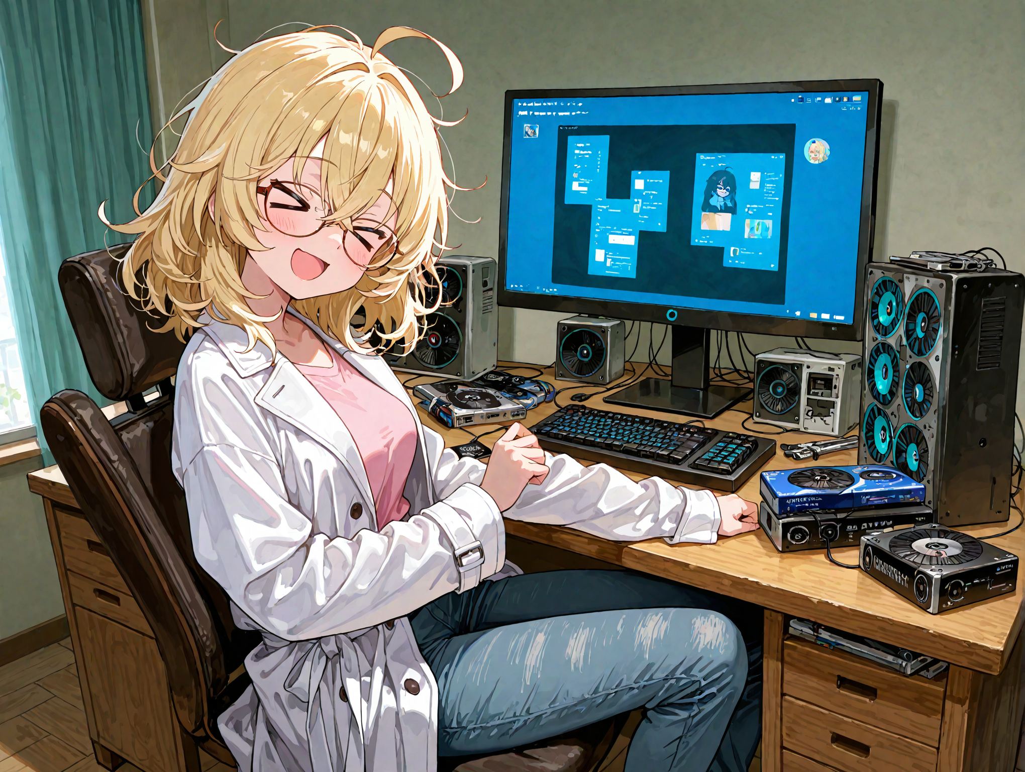 自作PCを組み立てるのを楽しむ理久さん