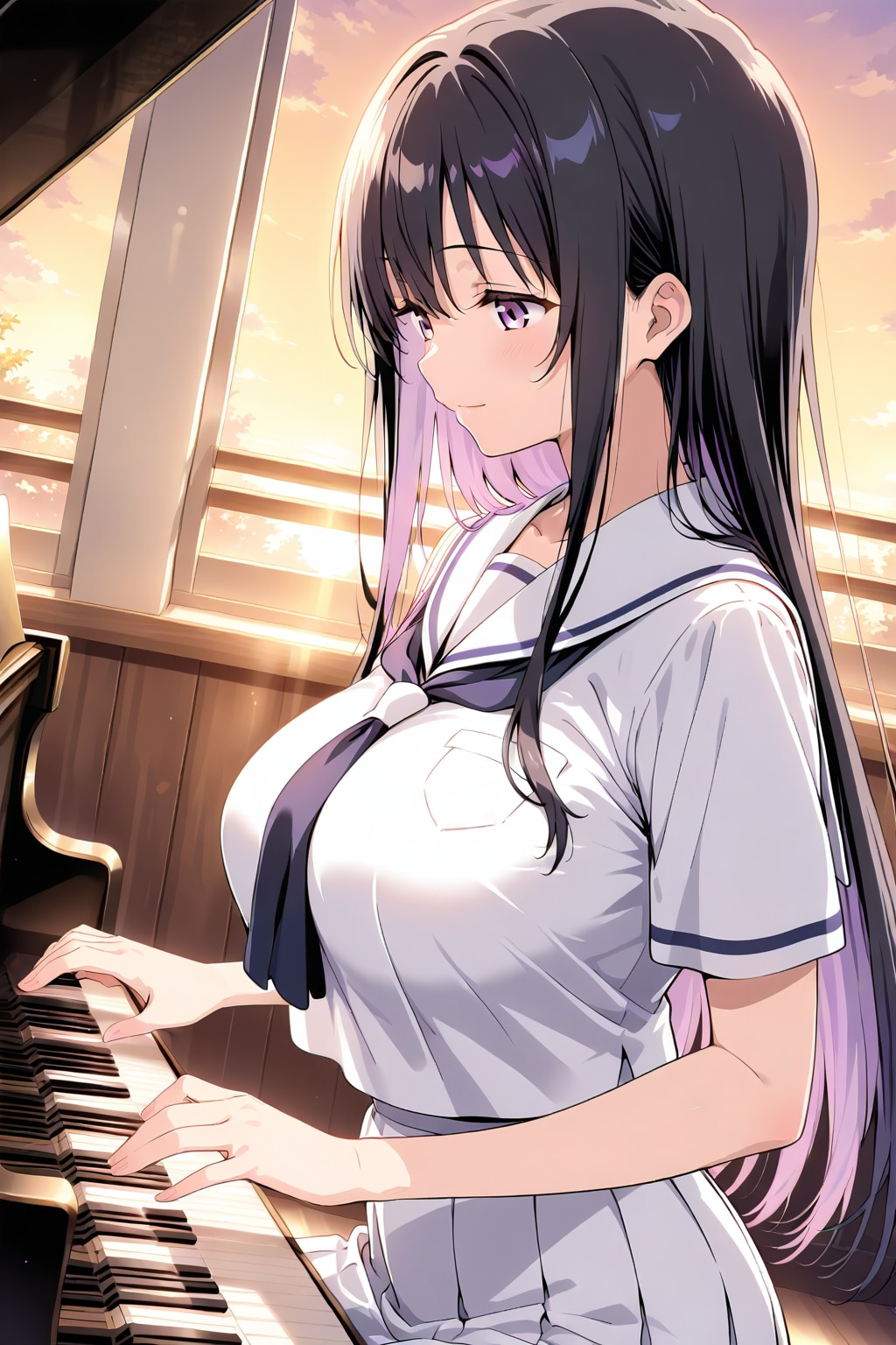 ピアノを弾く女の子 | の人気AIイラスト・グラビア