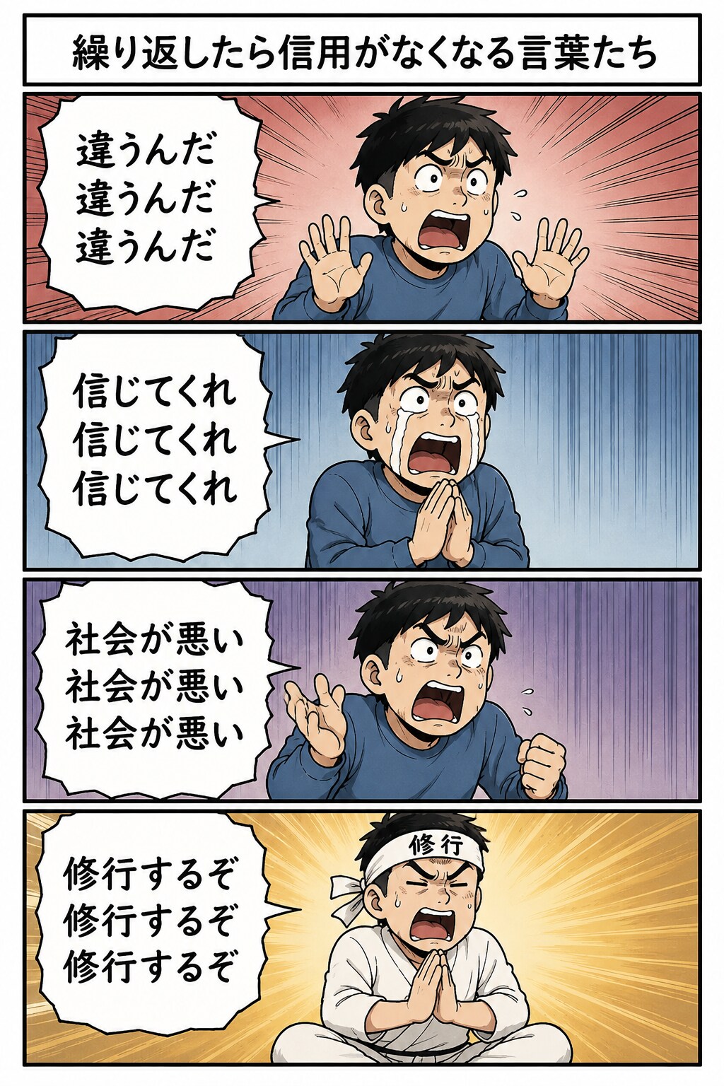 【漫画】繰り返したら信用されなくなる言葉たち