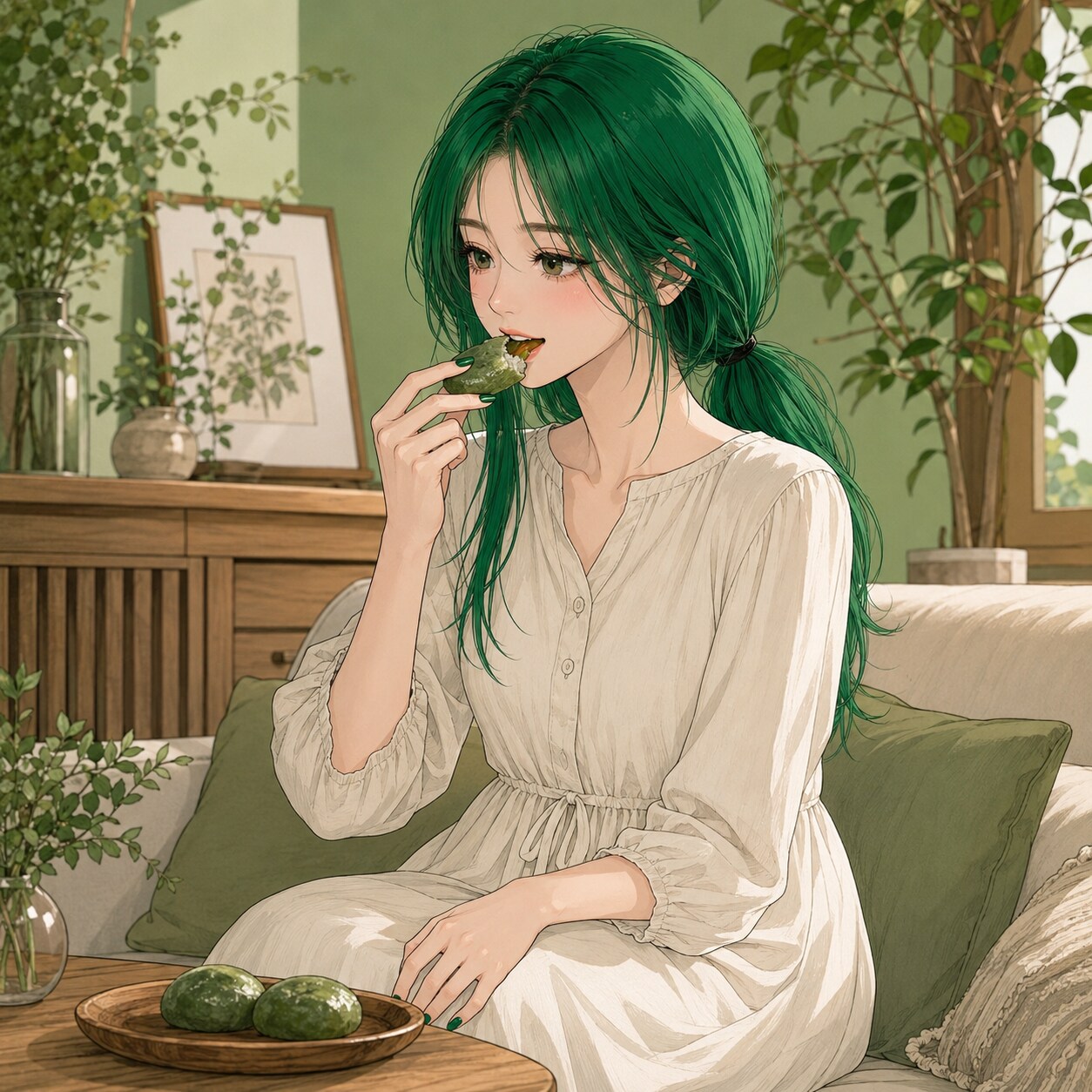 よもぎ餅（緑ちゃん） | の人気AIイラスト・グラビア