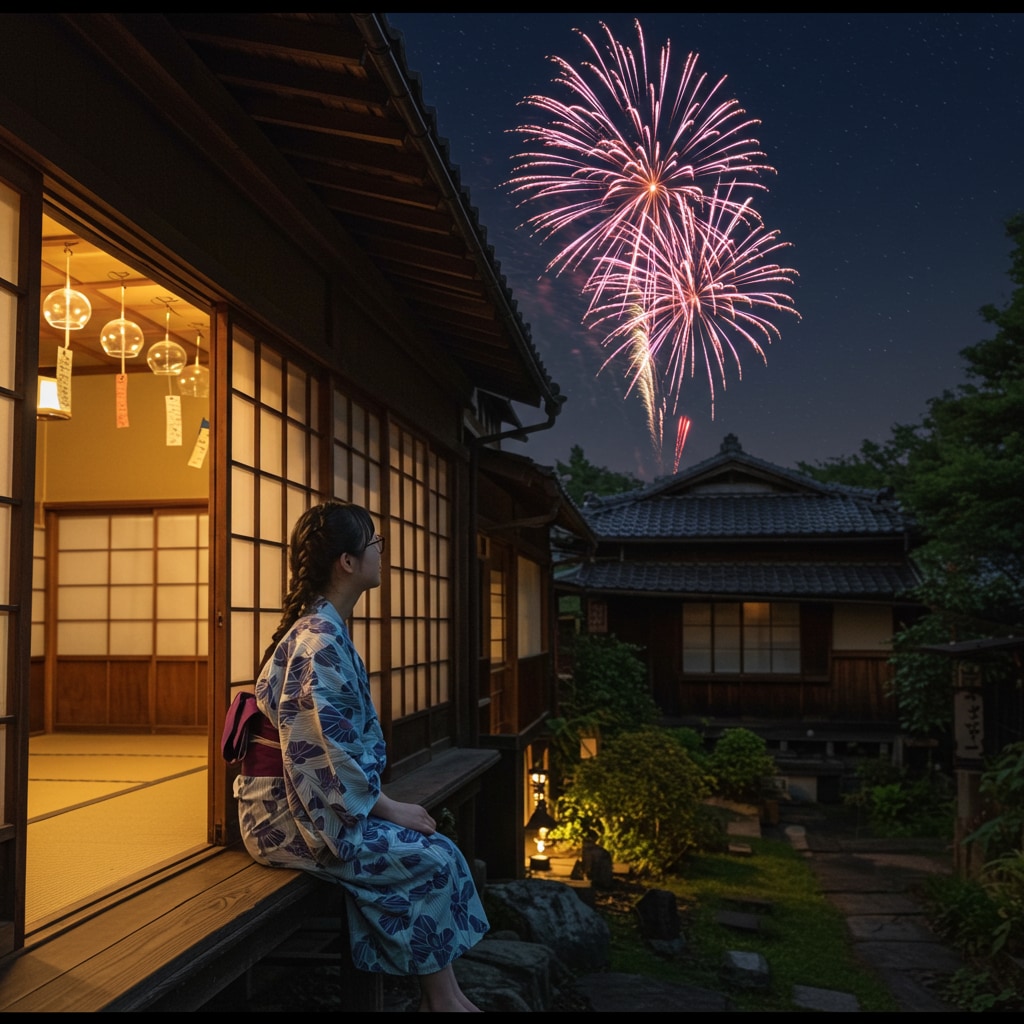 家から観る花火