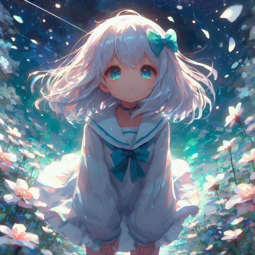 白髪の可愛い女の子【303】