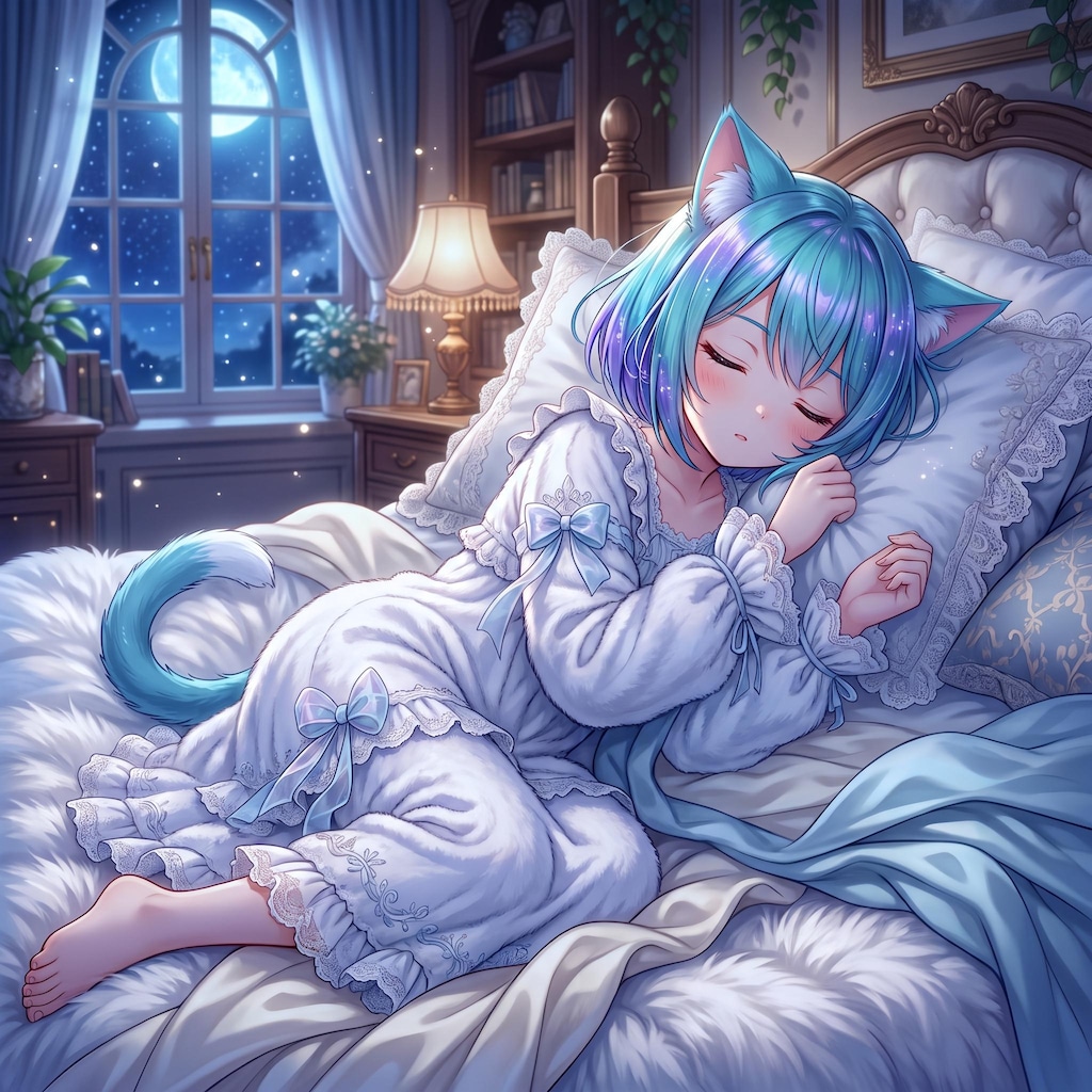 眠りに落ちる ミケちゃん