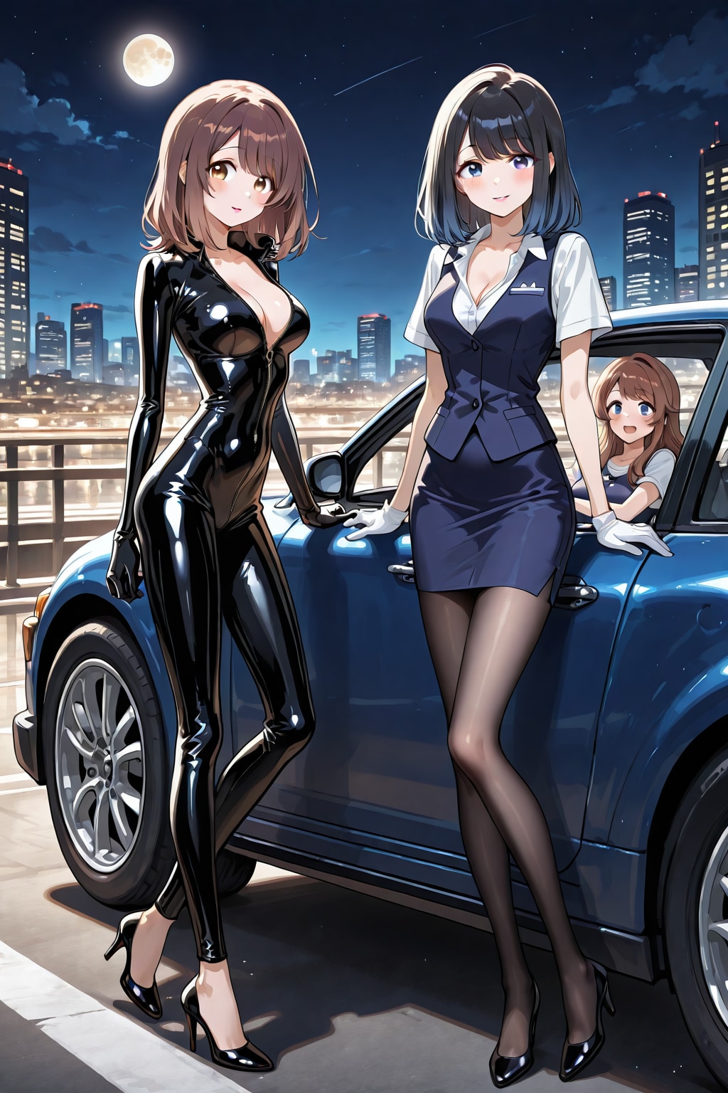 心実と葵さん、そして車(ちちぷい版)